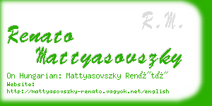 renato mattyasovszky business card